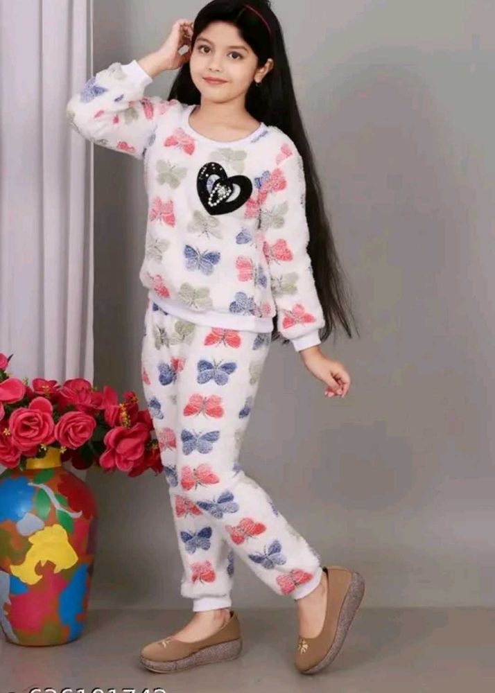 Cute Butterfly Print Girls Set