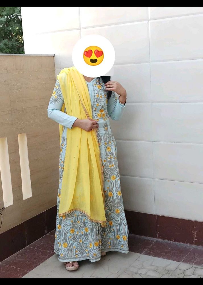 Floor Length Gown With Dupatta