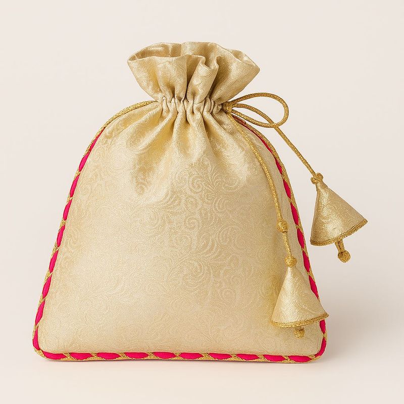 Gold Paisley Potli Bag