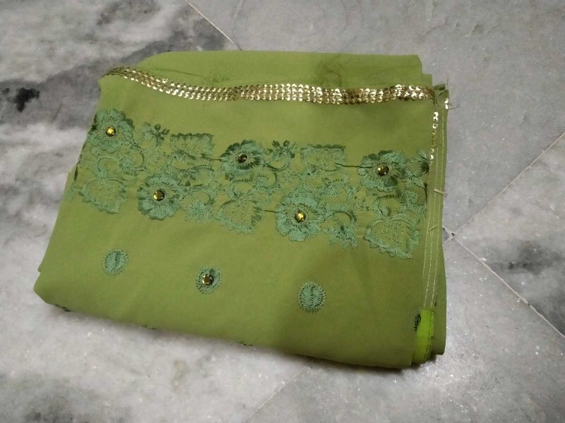 Embroidered Green Saree