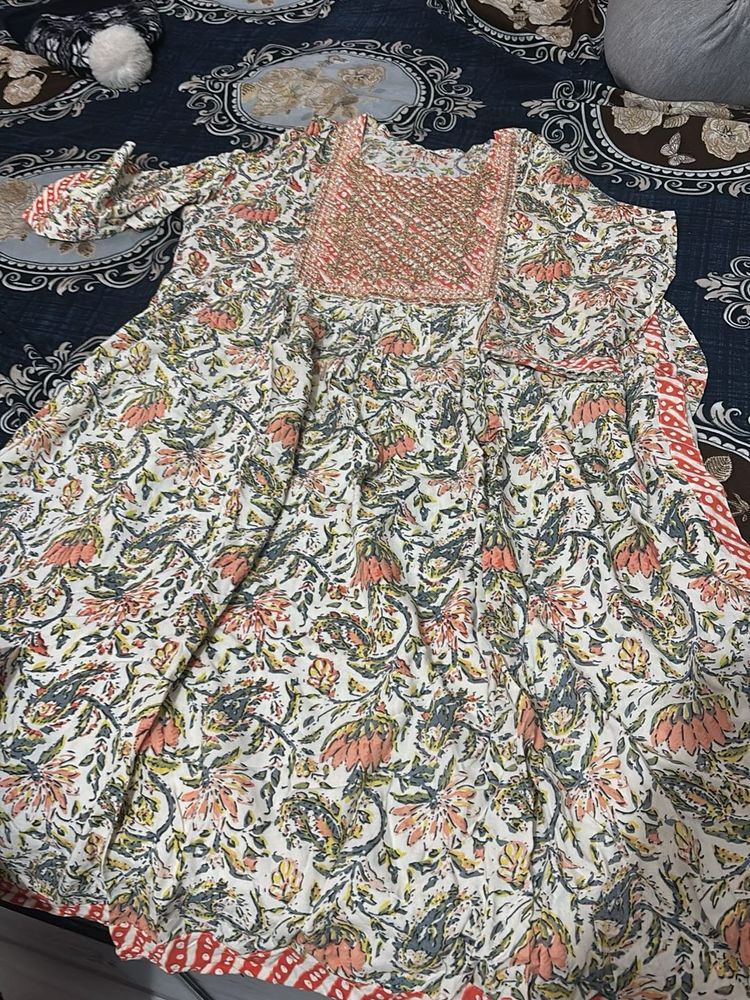 Floral Print Kurta Dress