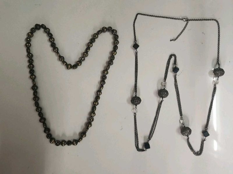 Beads and Adjustable Metal String Statement Pieces