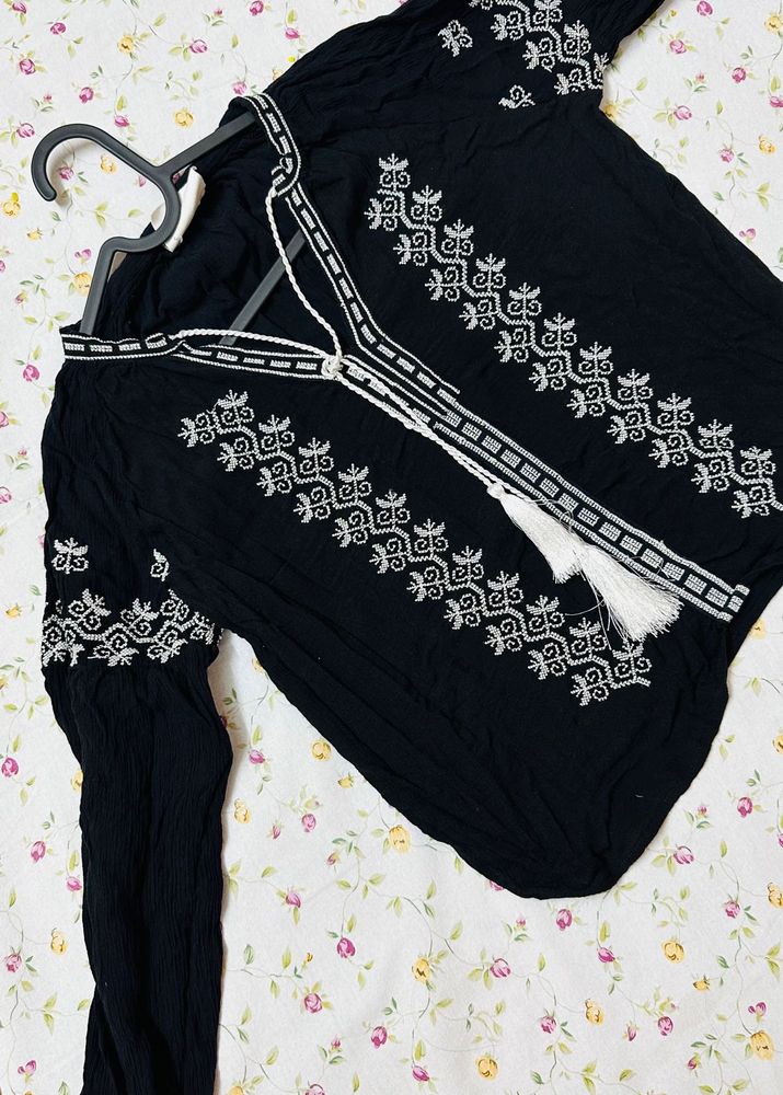 Embroidered Peasant Blouse