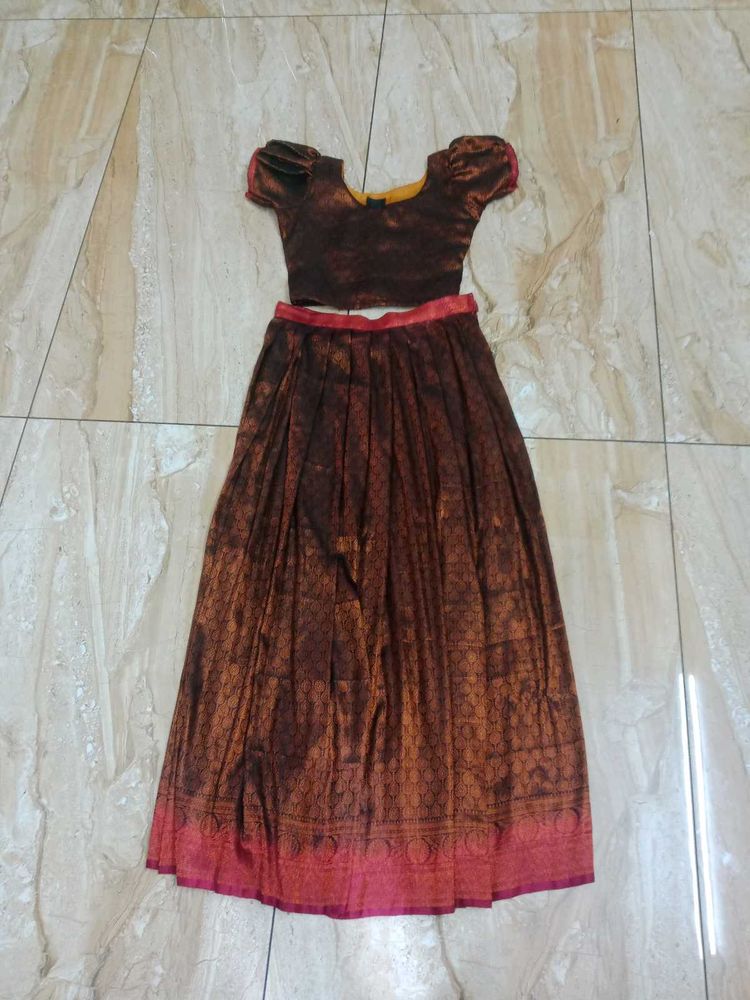 Black Pattupavada Set New