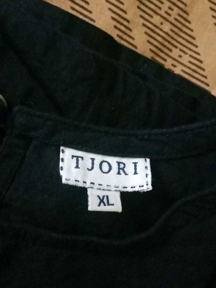 Tjori Kurta Plain Black Aline