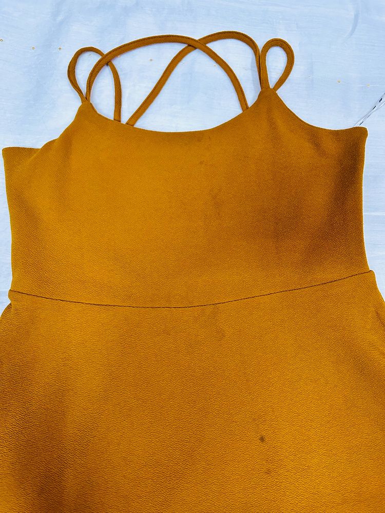 Mustard yellow Dress From Life Style Ginger 👗party Wear Size From S To L 👗Grab It Now🛍️