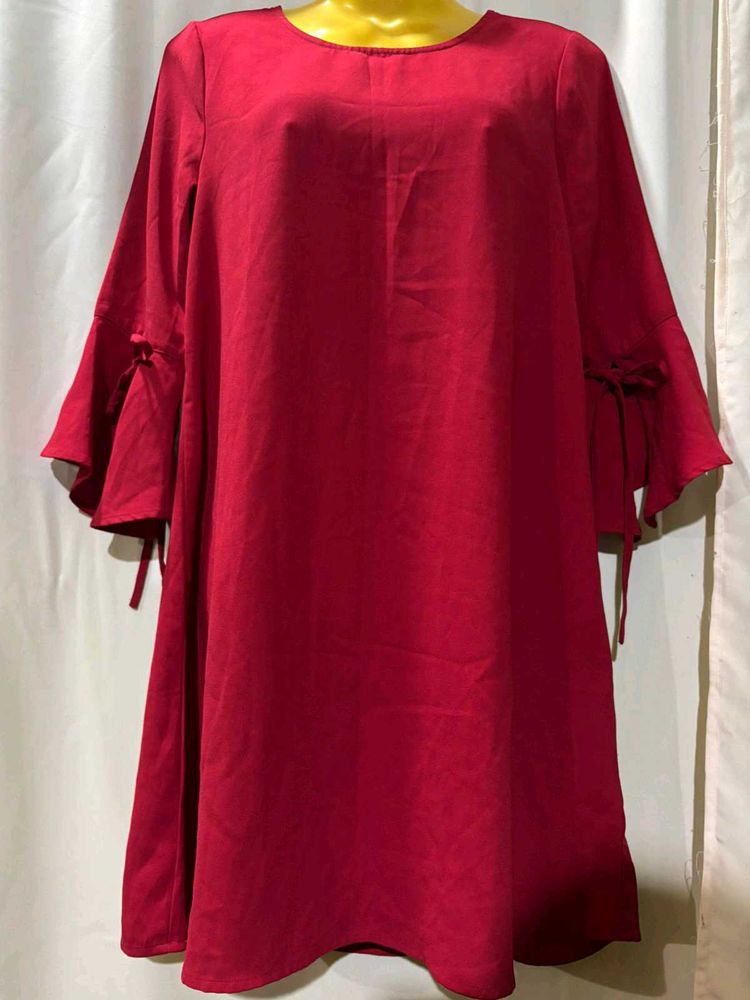 Red Bell Sleeve Dress