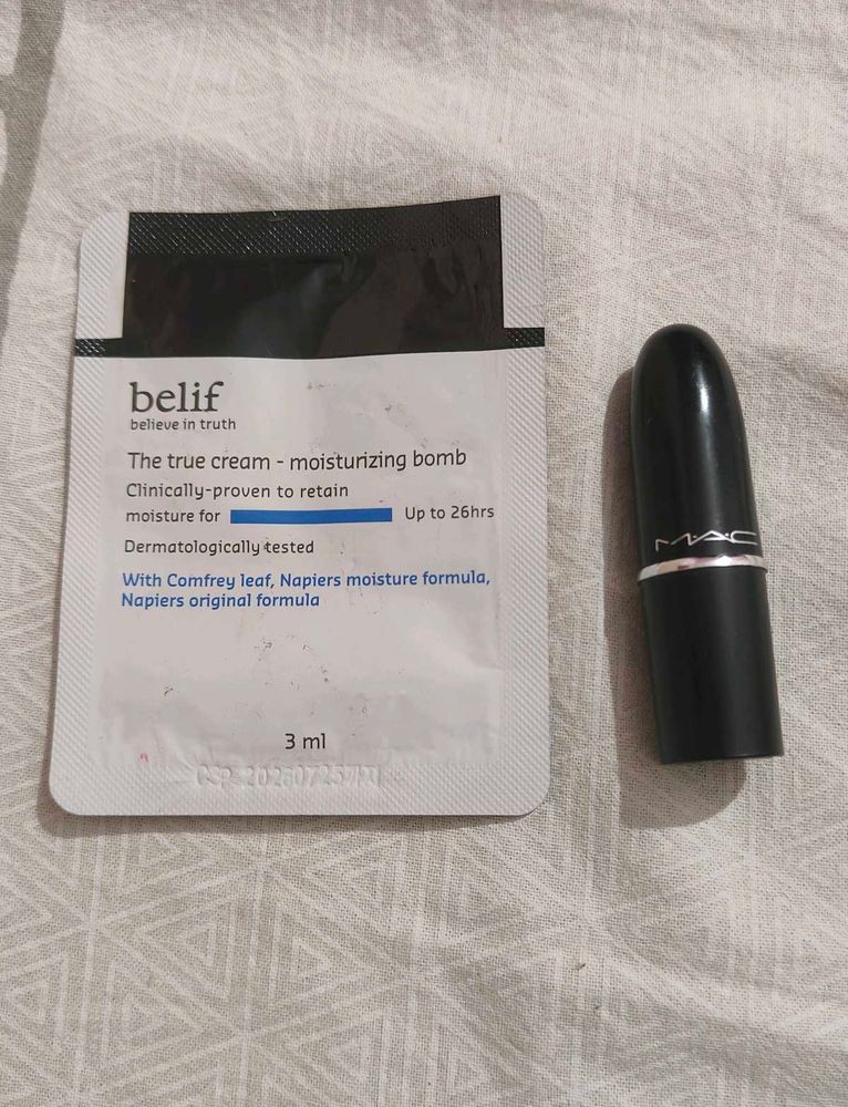 MAC Lipstick &amp; Belif Cream Sample