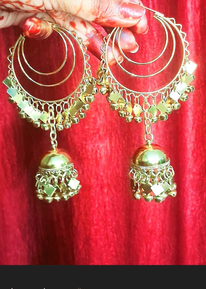 Golden Jhumka Earrings