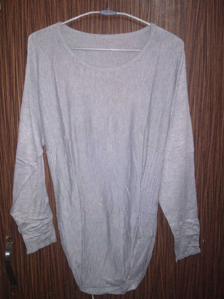 Gray Long Sleeve Tunic Top