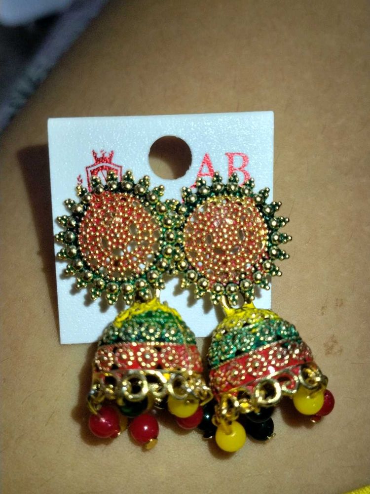 Multi Color Ethnic Earings