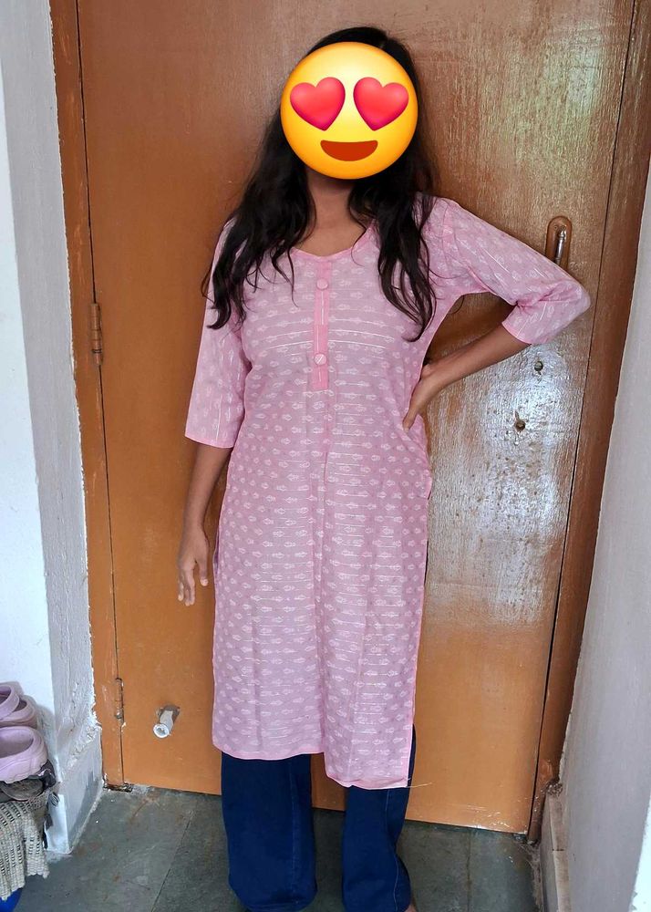 Pink Printed Kurta