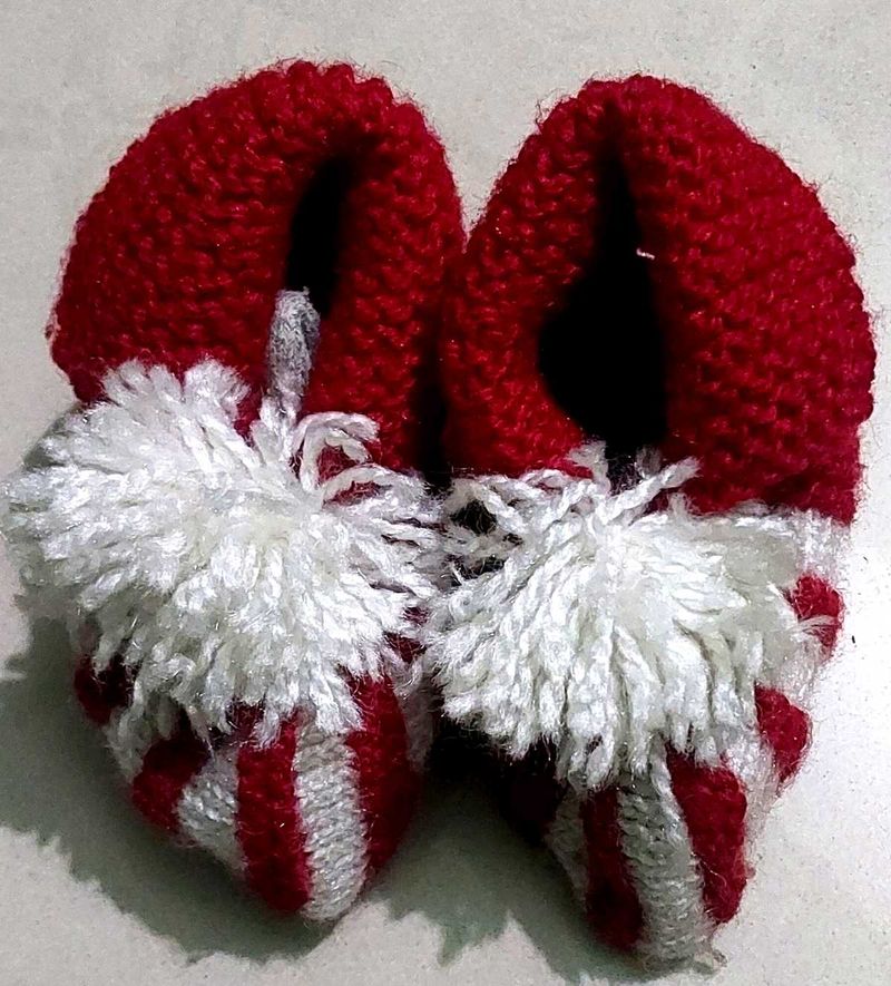 Adorable Hand-Knitted Baby Booties and cap