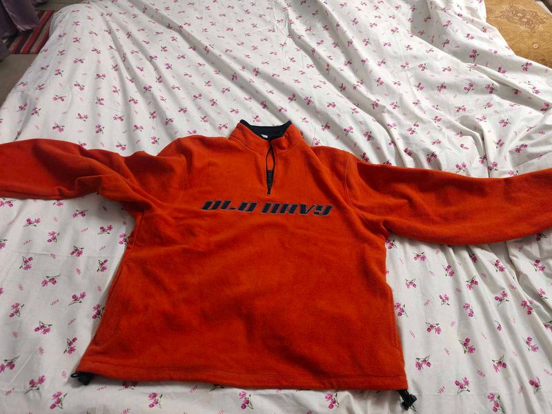 Orange Old Navy Fleece Pullover