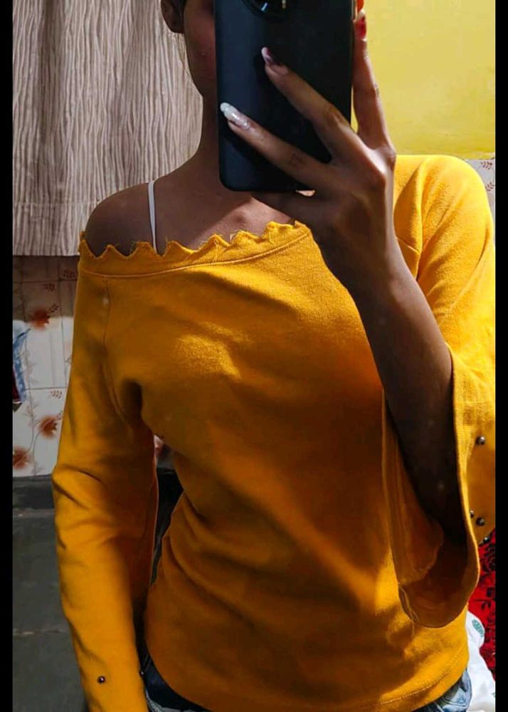 Yellow Off-Shoulder Top