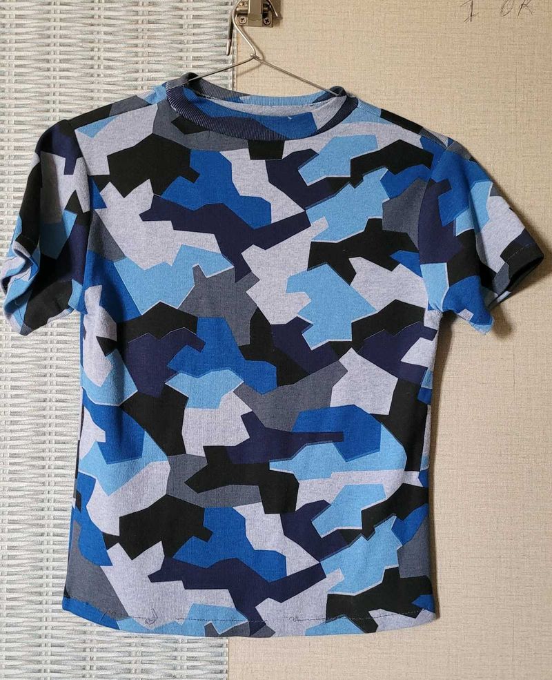 Blue Camo Print Tee