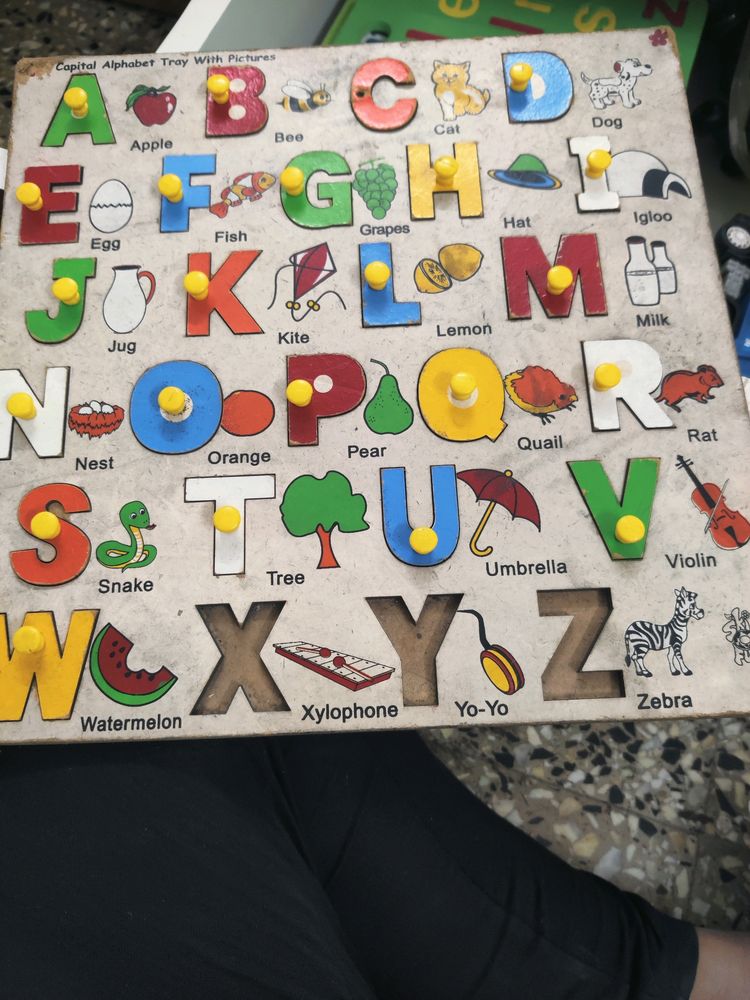 Wooden A-z Placement For Kids. X Yz Missing