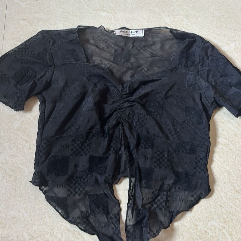 Sheer Black Top