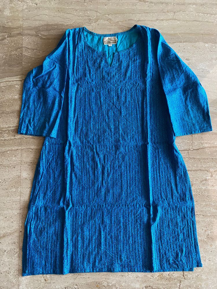 Blue kuta with 3/4th sleeves