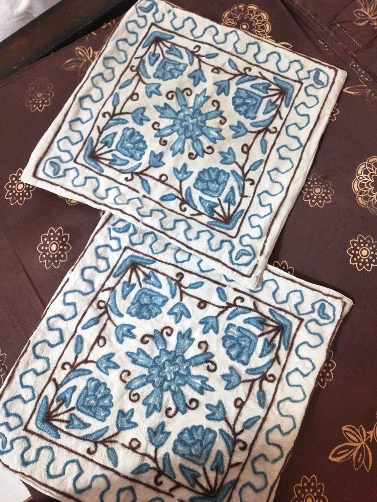Woolen Embroidered Cushion Covers (Set of 2)