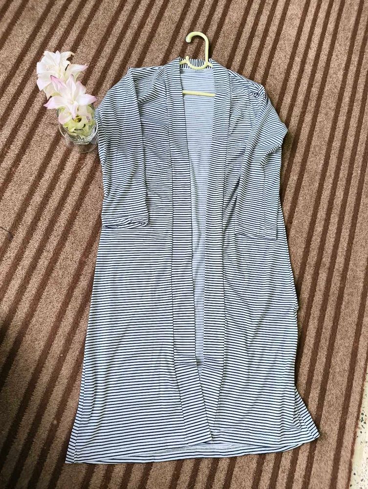 Striped Open Front Shrug