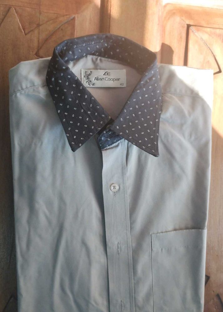 Allen Cooper Khakhi Dress Shirt