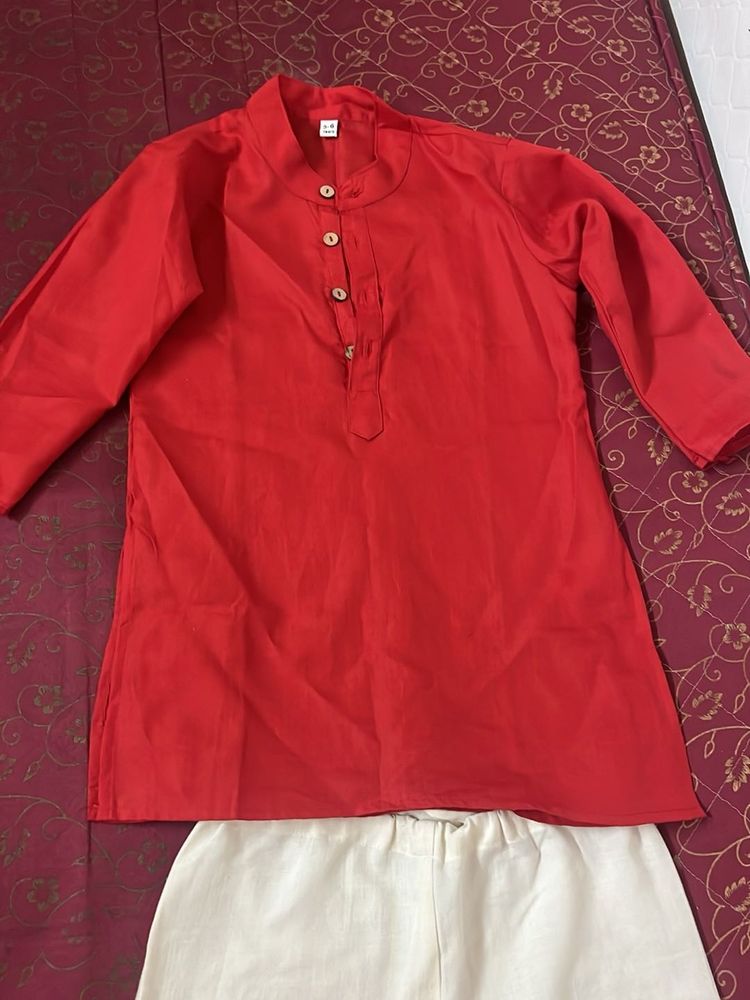 Red Kurta Pajama Set