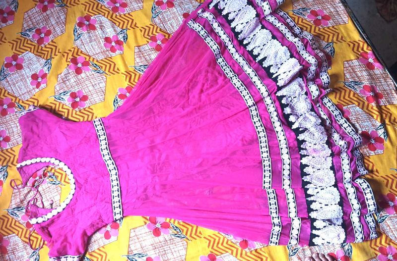 Beautiful Pink Gown With A Circle Back Design