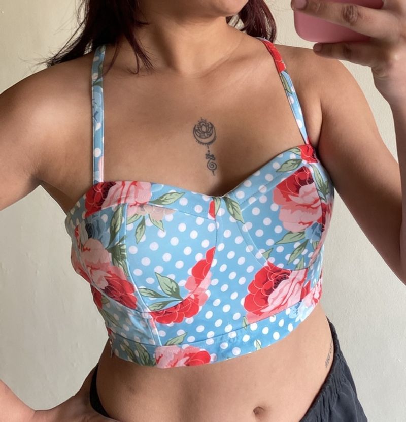 Blue Polka Dot Bralette