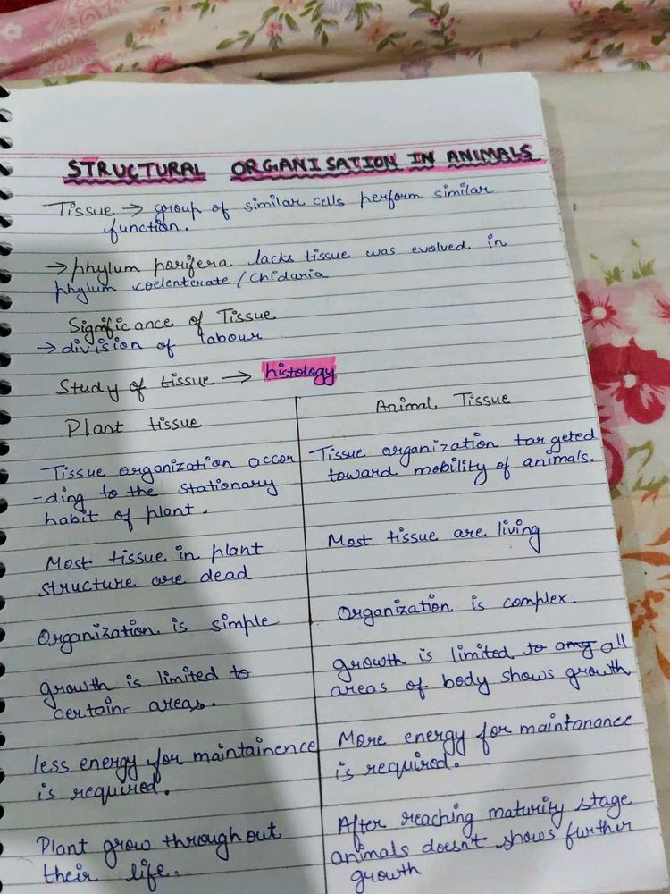 Zoology Handwritten Notes For Class 11 (NEET)