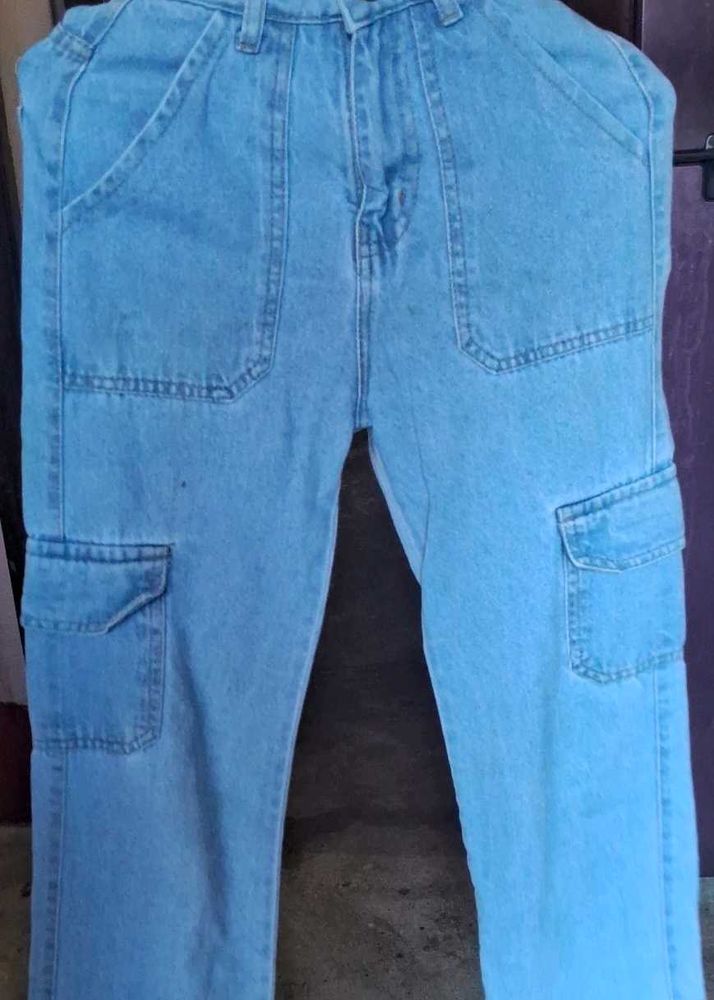 Light Blue Cargo Jeans