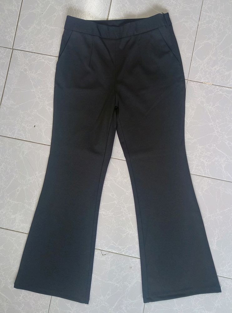 Korean Style Black Bootcut Trousers 😍