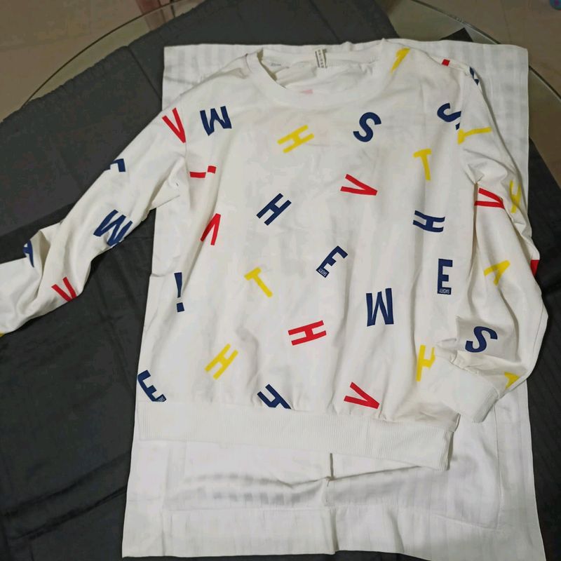 White Graphics Print Shirt Full Sleeves