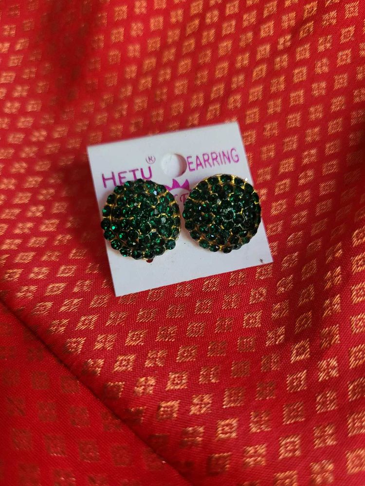 Green Stud Earrings