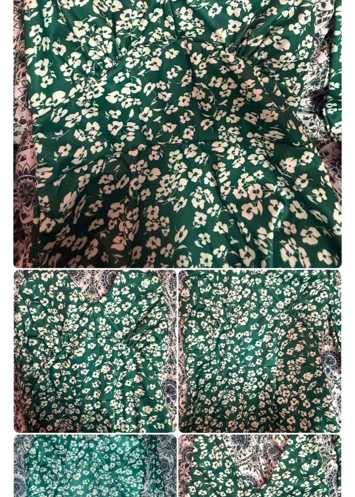 Green Floral Mini Dress