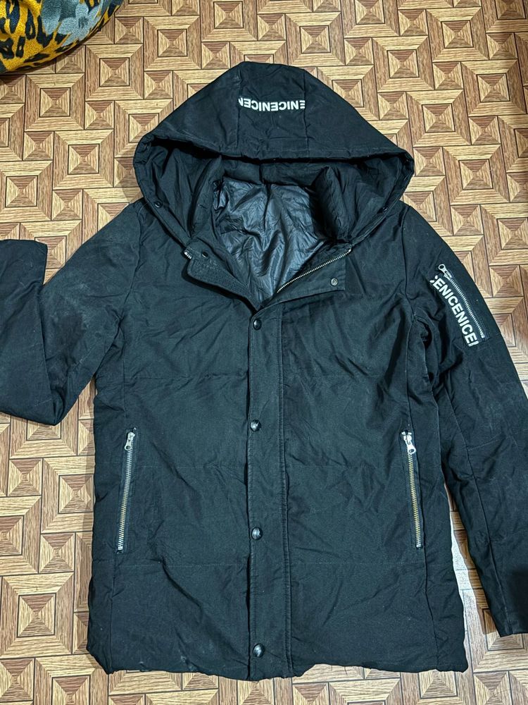 Stylish Black Hooded Jacket