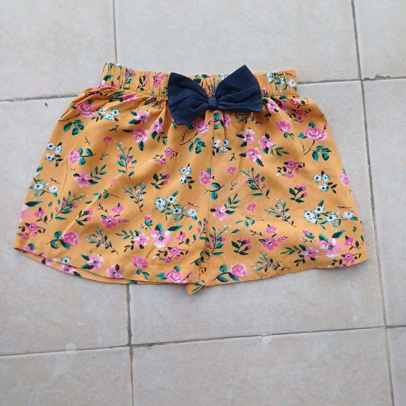 Kids Pretty Floral Print Girls Cotton Shorts