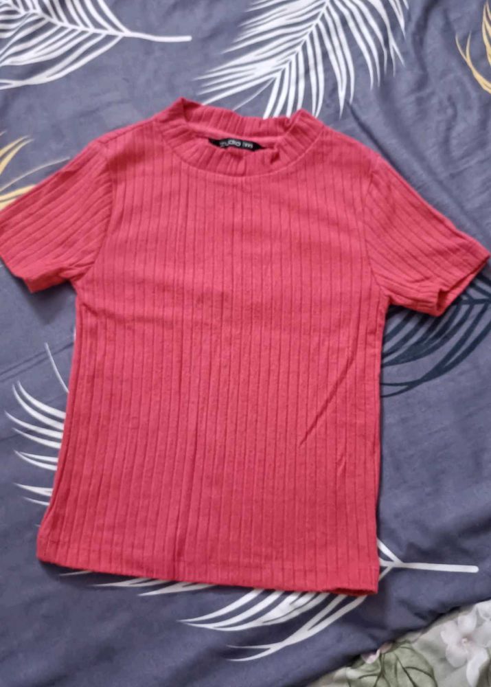 Pink Ribbed Top