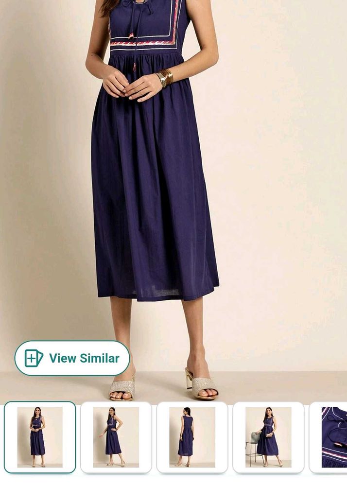 Navy Blue Midi Dress