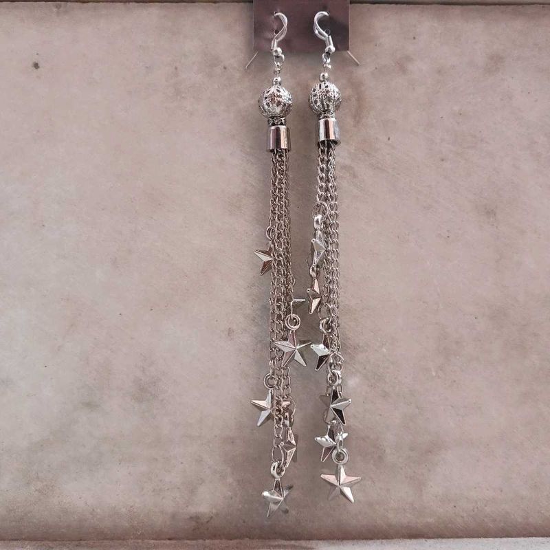Long Hanging Star Earrings