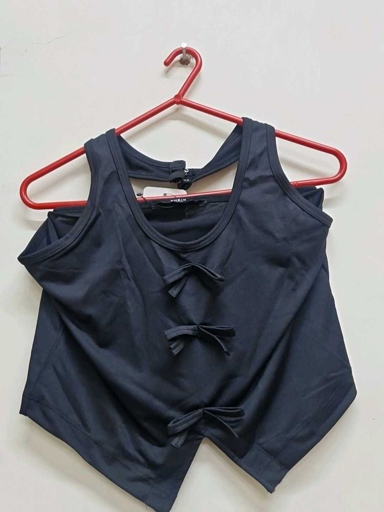 Cute Black Two-Piece Set