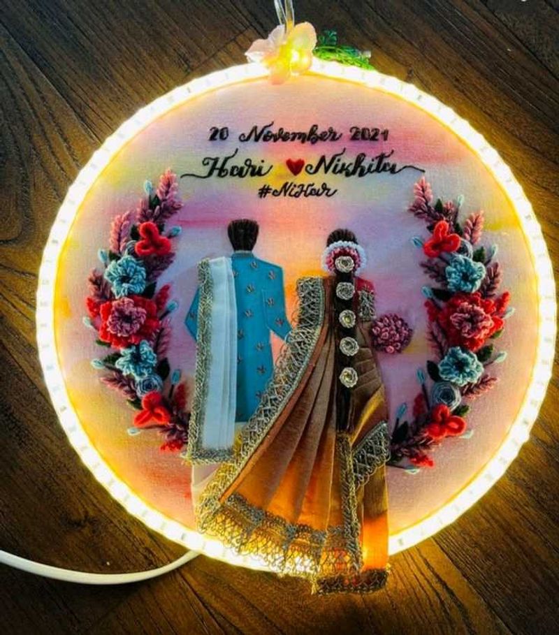 Couple Embroidery Hoop