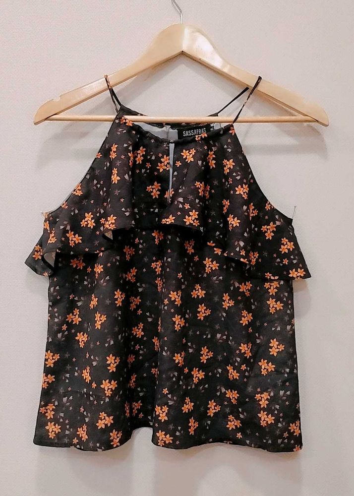 Floral Print Ruffle Top &amp; Trouser