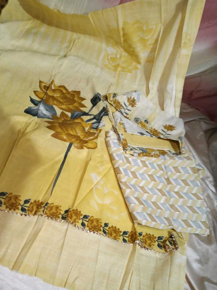 Elegant Yellow Floral Kurta Set