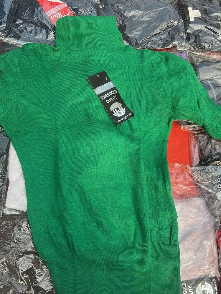 Green Turtleneck Sweater