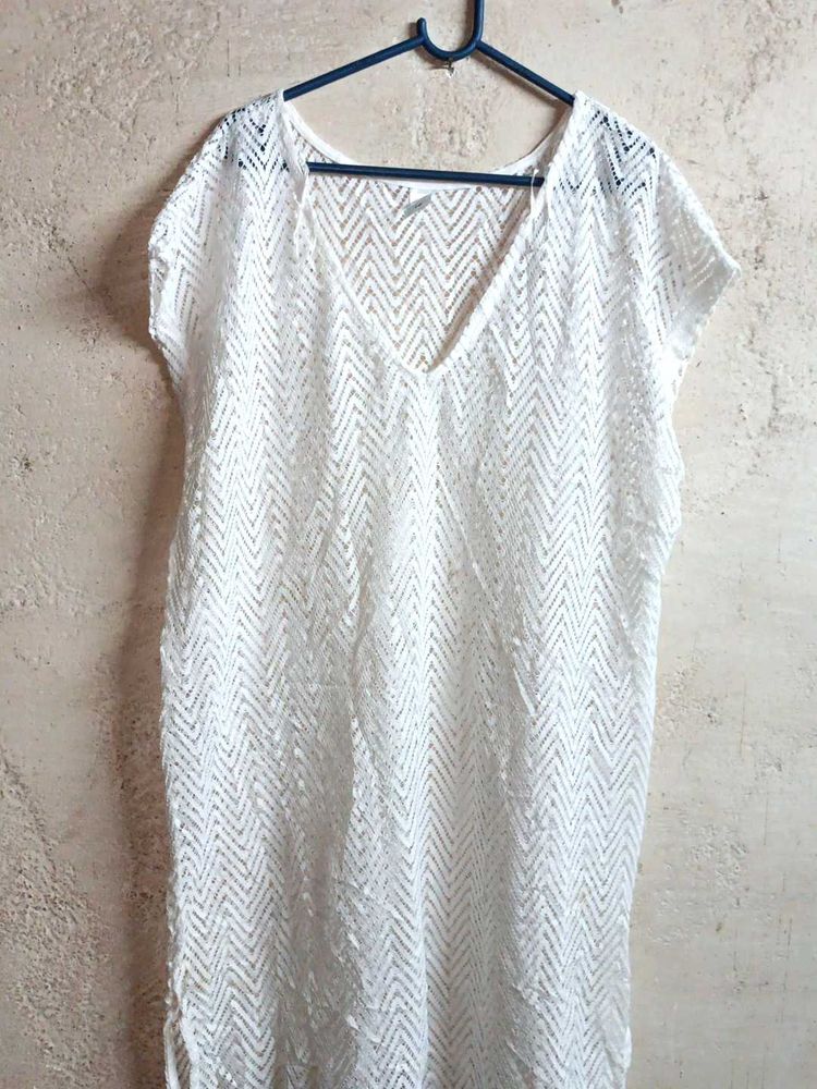 🇨🇳NOW Oversized See-through Long Top Netted