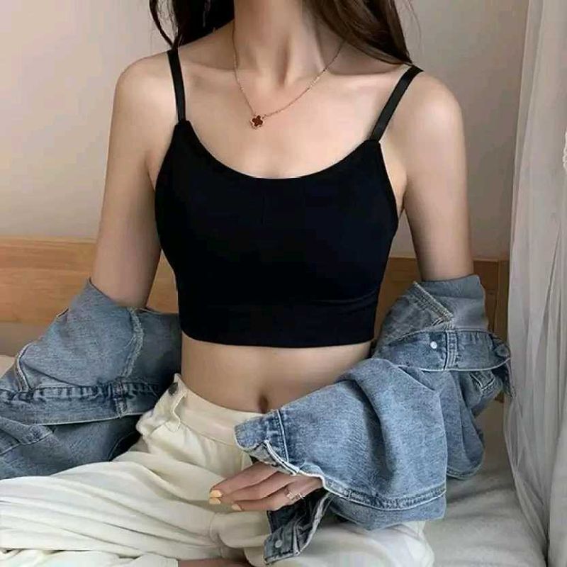 Black Crop Top with Straps (PACK OF 2)