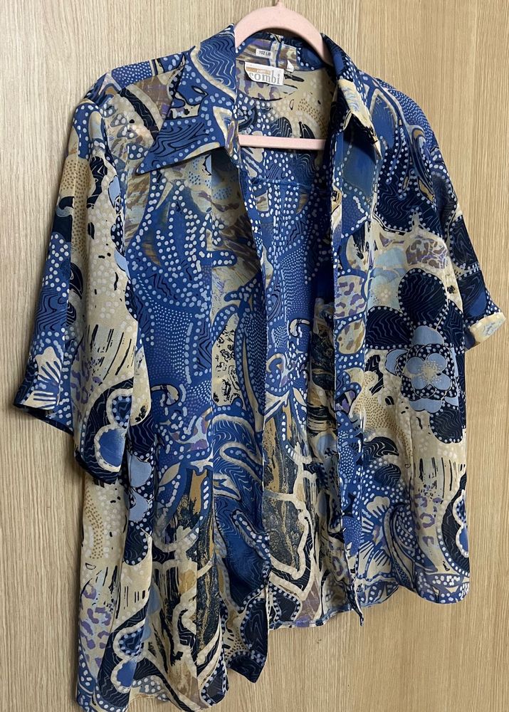 Bold Blue Abstract Shirt – Artistic Statement