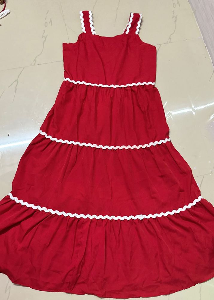 red midi beautiful gown