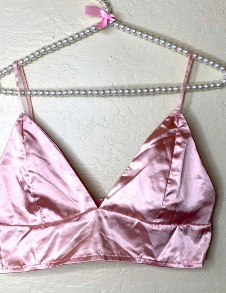 Pink Satin Bralette